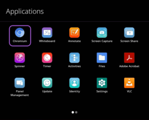 This is an image of the Applications Locker on the ActivPanel 9.
