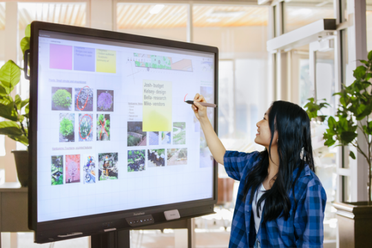 Brainstorming in classroom using a Promethean ActivPanel 9