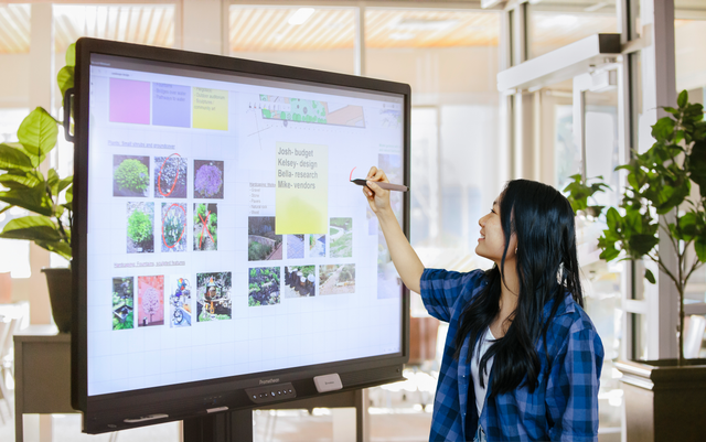 Brainstorming in classroom using a Promethean ActivPanel 9