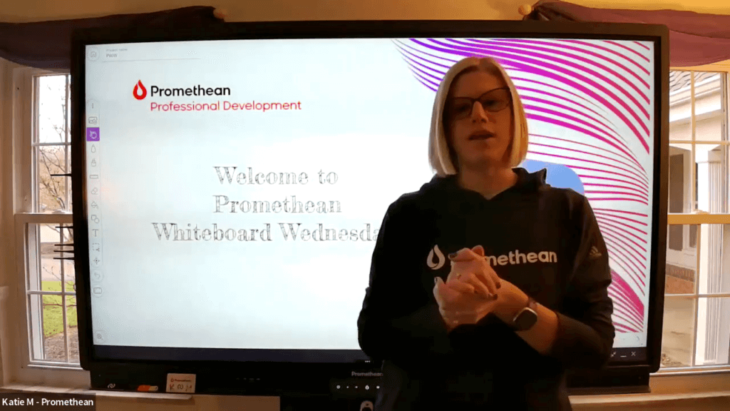 Presenter Katie introduces what's new to the Promethean Whiteboard.