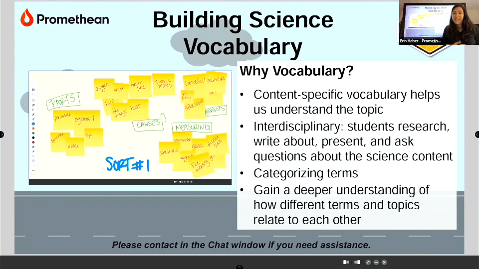 A STEAM presenter showcases the benefits of building science vocabulary.